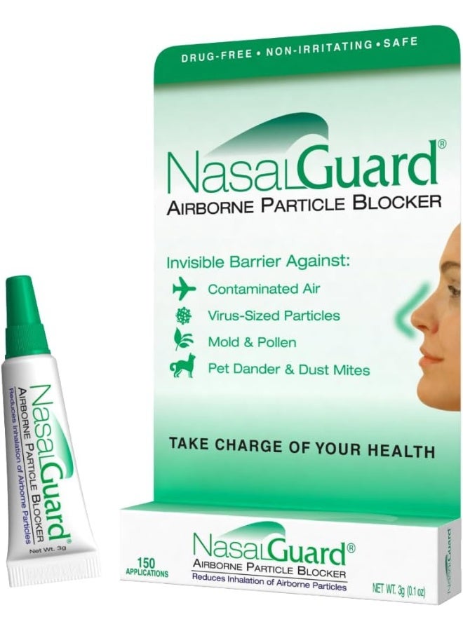 NasalGuard Allergy Relief and Allergen Blocker Nasal Gel - Drug-Free and Proven Safe for Pollen Allergy Sufferers, Approved for Airplane Travel - Over 150 Applications Per Tube - Image 1